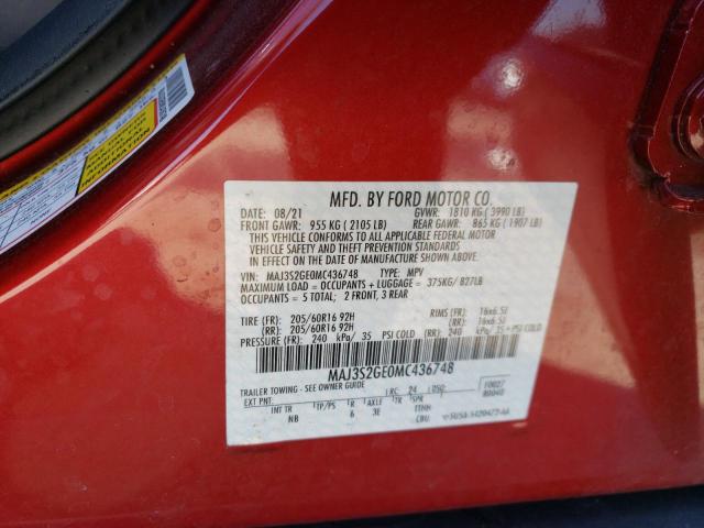 Photo 10 from auction – 2021 FORD ECOSPORT S with VIN MAJ3S2GE0MC436748