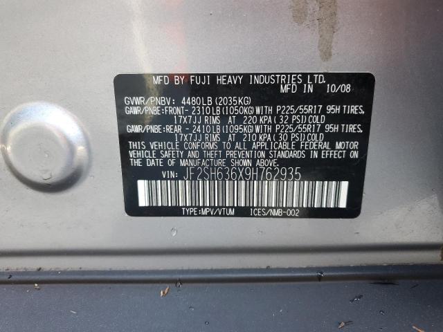 Photo 10 from auction – 2009 SUBARU FORESTER 2 with VIN JF2SH636X9H762935