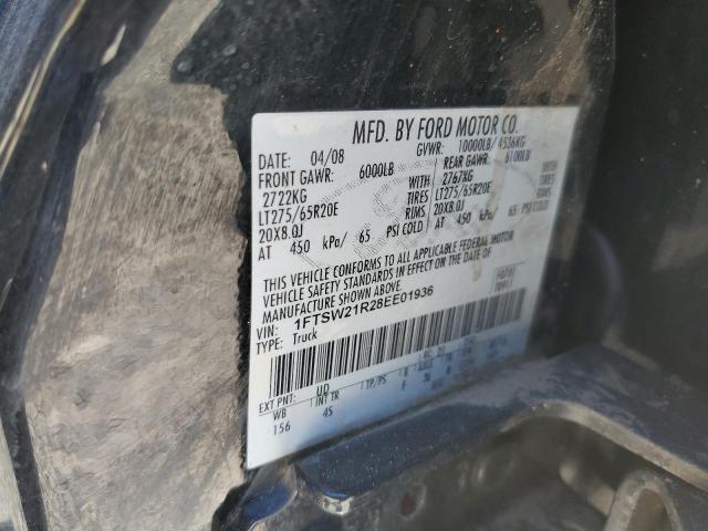 Photo 10 from auction – 2008 FORD F250 SUPER with VIN 1FTSW21R28EE01936