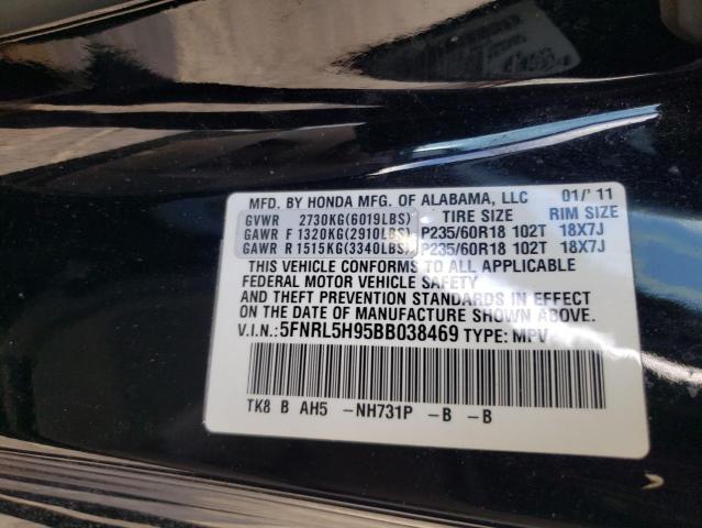 Photo 10 from auction – 2011 HONDA ODYSSEY TO with VIN 5FNRL5H95BB038469