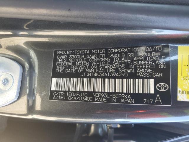 Photo 10 from auction – 2010 TOYOTA YARIS with VIN JTDBT4K34A1394290