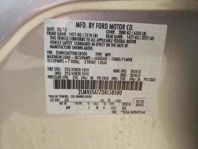 Photo 10 from auction – 2013 LINCOLN MKT with VIN 2LMHJ5AT7DBL58500