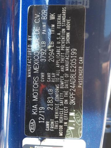 Photo 10 from auction – 2020 KIA FORTE FE with VIN 3KPF24AD8LE205199
