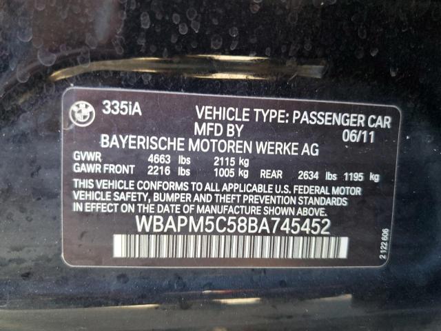 صورة رقم 10 من المزاد - 2011 BMW 335 I مع VIN WBAPM5C58BA745452