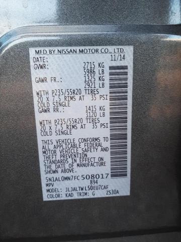Photo 10 from auction – 2015 INFINITI QX60 with VIN 5N1AL0MN7FC508017