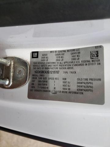 Photo 10 from auction – 2016 CHEVROLET COLORADO with VIN 1GCHSBEA3G1218707