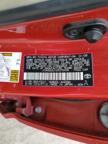 Photo 10 from auction – 2008 TOYOTA PRIUS with VIN JTDKB20U183378498