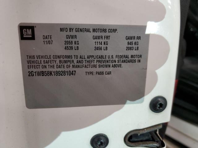 Photo 10 from auction – 2008 CHEVROLET IMPALA LS with VIN 2G1WB58K189281047