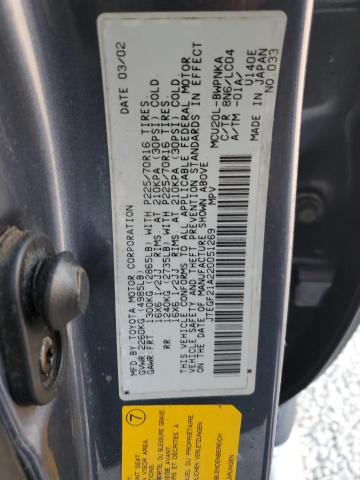 Photo 10 from auction – 2002 TOYOTA HIGHLANDER with VIN JTEGF21A220051269