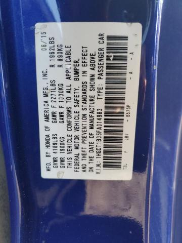 Photo 10 from auction – 2015 HONDA ACCORD LX- with VIN 1HGCT1B35FA014983