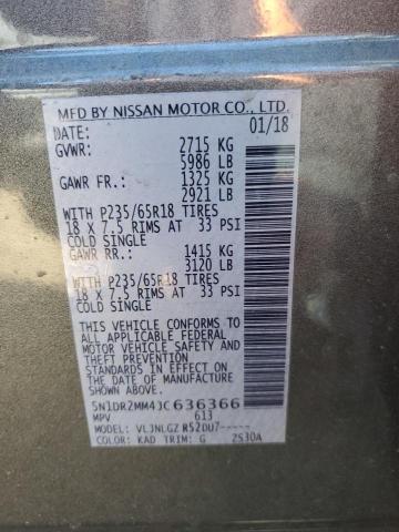 Photo 10 from auction – 2018 NISSAN PATHFINDER with VIN 5N1DR2MM4JC636366