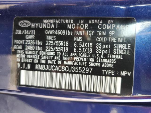 Photo 10 from auction – 2012 HYUNDAI TUCSON GLS with VIN KM8JUCAC8CU355297