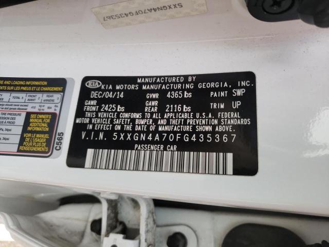 Photo 10 from auction – 2015 KIA OPTIMA EX with VIN 5XXGN4A70FG435367