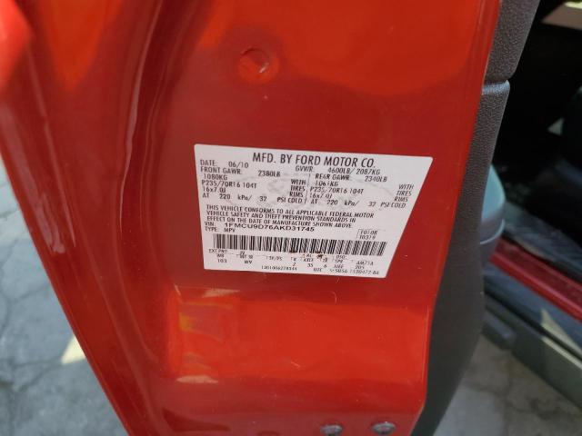 Photo 10 from auction – 2010 FORD ESCAPE XLT with VIN 1FMCU9D76AKD31745
