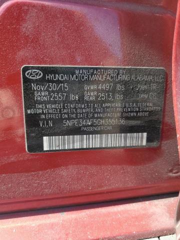 Photo 10 from auction – 2016 HYUNDAI SONATA SPO with VIN 5NPE34AF5GH355136
