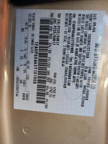 Photo 10 from auction – 2005 FORD THUNDERBIR with VIN 1FAHP60A65Y101908