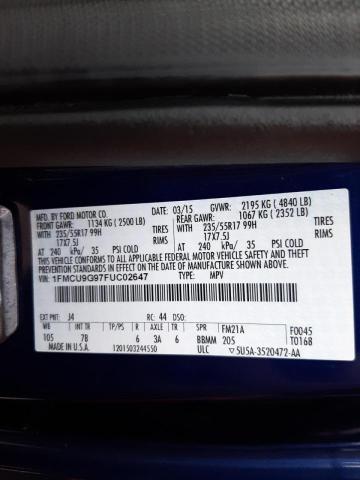 Photo 10 from auction – 2015 FORD ESCAPE SE with VIN 1FMCU9G97FUC02647