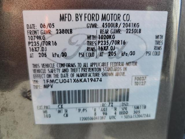 Photo 10 from auction – 2006 FORD ESCAPE LIM with VIN 1FMCU041X6KA19474