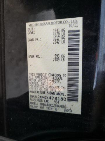 Photo 10 from auction – 2012 NISSAN ALTIMA BAS with VIN 1N4AL2AP4CN478180