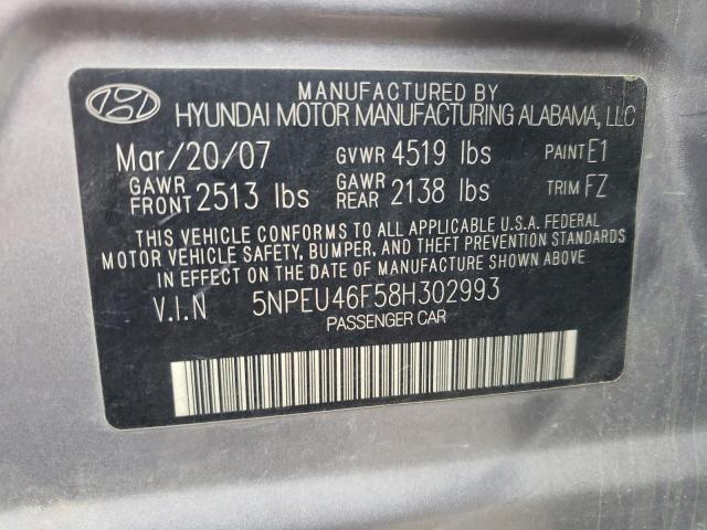 Photo 10 from auction – 2008 HYUNDAI SONATA SE with VIN 5NPEU46F58H302993