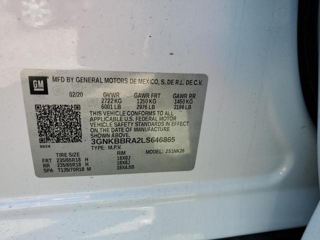 Photo 10 from auction – 2020 CHEVROLET BLAZER 1LT with VIN 3GNKBBRA2LS646865