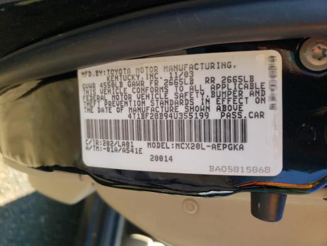 Photo 10 from auction – 2004 TOYOTA AVALON XL with VIN 4T1BF28B94U355199
