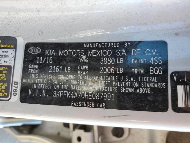 Photo 10 from auction – 2017 KIA FORTE LX with VIN 3KPFK4A70HE087991