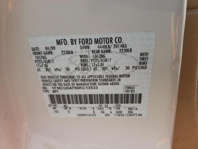 Photo 10 from auction – 2009 FORD ESCAPE LIM with VIN 1FMCU04759KC13533
