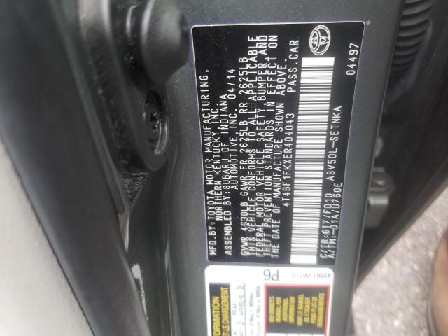 Photo 10 from auction – 2014 TOYOTA CAMRY L with VIN 4T4BF1FKXER404043