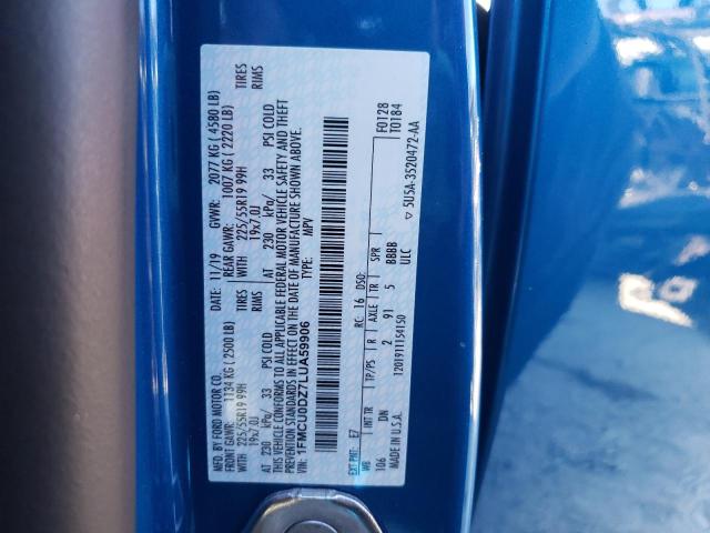 Photo 10 from auction – 2020 FORD ESCAPE TIT with VIN 1FMCU0DZ7LUA59906