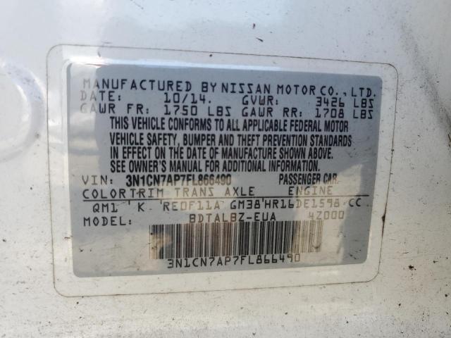 Photo 10 from auction – 2015 NISSAN VERSA S with VIN 3N1CN7AP7FL866490
