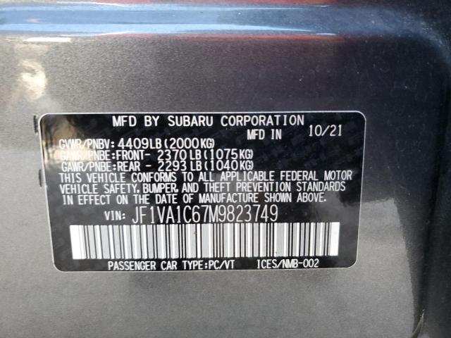 Photo 10 from auction – 2021 SUBARU WRX PREMIU with VIN JF1VA1C67M9823749