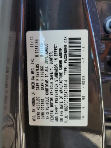 Photo 10 from auction – 2011 HONDA ACCORD EXL with VIN 1HGCP3F85BA010514