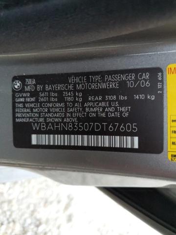 Photo 10 from auction – 2007 BMW 750 with VIN WBAHN83507DT67605
