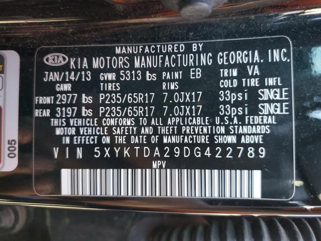 Photo 10 from auction – 2013 KIA SORENTO LX with VIN 5XYKTDA29DG422789
