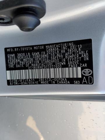 Photo 10 from auction – 2014 TOYOTA COROLLA L with VIN 2T1BURHE5EC027600
