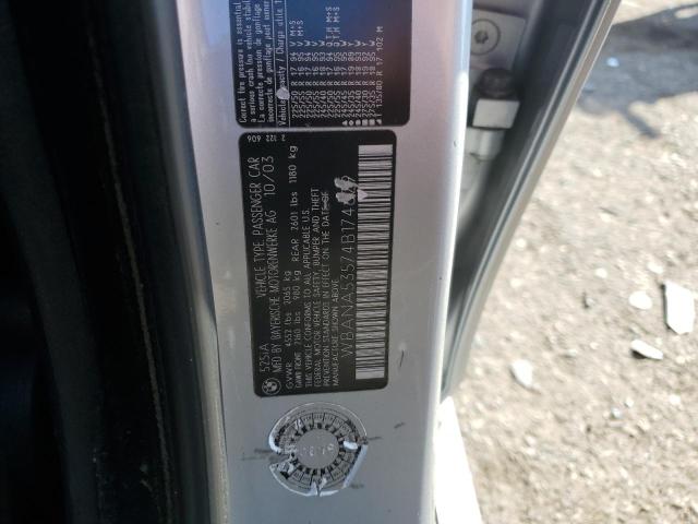 Photo 10 from auction – 2004 BMW 525 I with VIN WBANA53574B174629