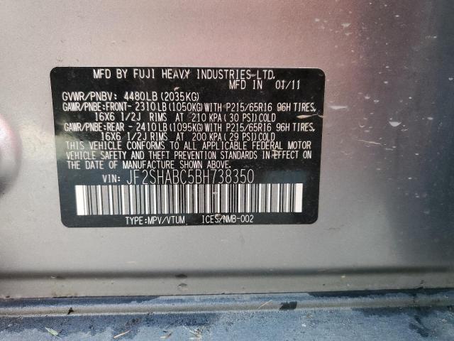 Photo 10 from auction – 2011 SUBARU FORESTER 2 with VIN JF2SHABC5BH738350
