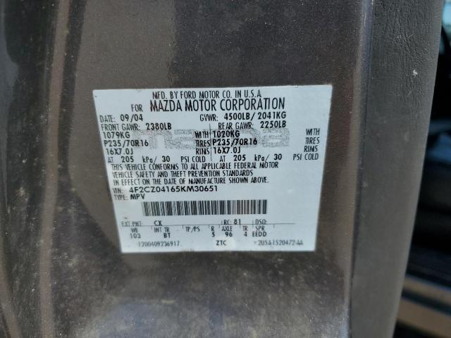 Photo 10 from auction – 2005 MAZDA TRIBUTE S with VIN 4F2CZ04165KM30651