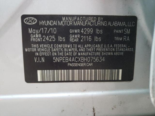Photo 10 from auction – 2011 HYUNDAI SONATA GLS with VIN 5NPEB4ACXBH075634