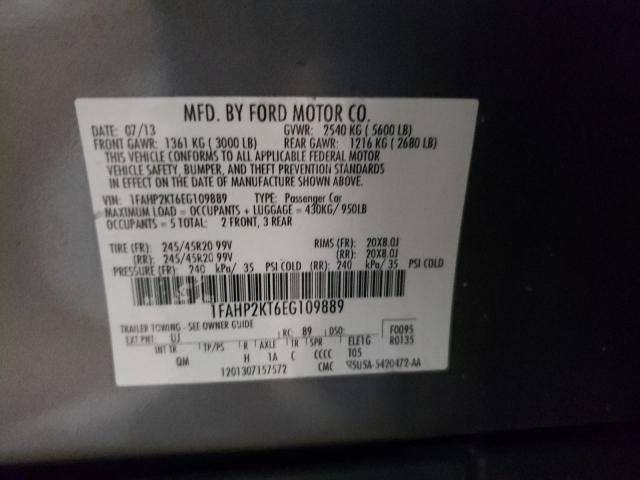 Photo 10 from auction – 2014 FORD TAURUS SHO with VIN 1FAHP2KT6EG109889
