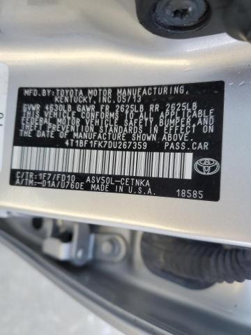 Photo 10 from auction – 2013 TOYOTA CAMRY L with VIN 4T1BF1FK7DU267359