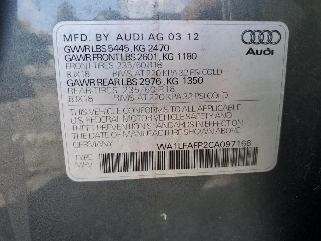 Photo 10 from auction – 2012 AUDI Q5 PREMIUM with VIN WA1LFAFP2CA097166