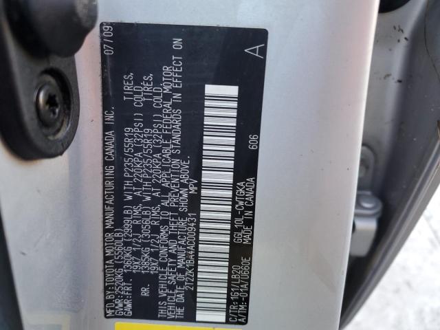 Photo 10 from auction – 2010 LEXUS RX 350 with VIN 2T2ZK1BA4AC009431