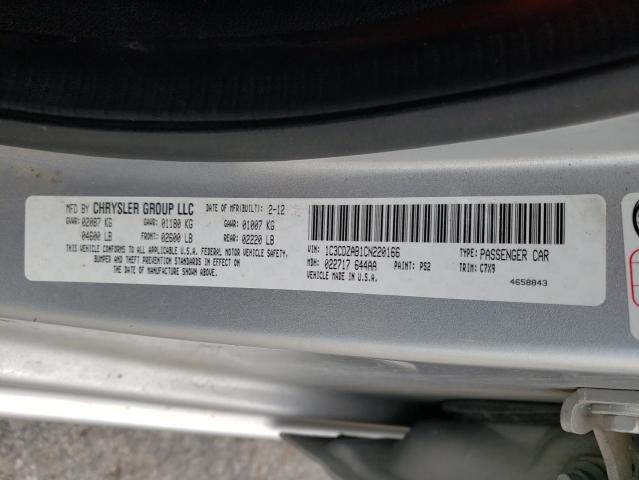 Photo 10 from auction – 2012 DODGE AVENGER SE with VIN 1C3CDZAB1CN220166