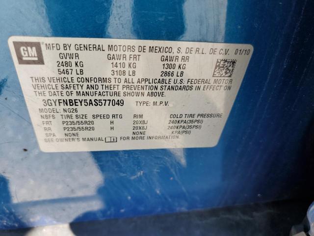Photo 10 from auction – 2010 CADILLAC SRX PERFOR with VIN 3GYFNBEY5AS577049