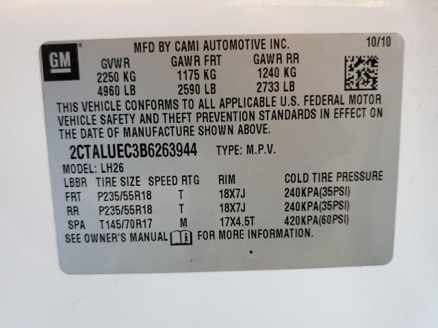 Photo 10 from auction – 2011 GMC TERRAIN SL with VIN 2CTALUEC3B6263944