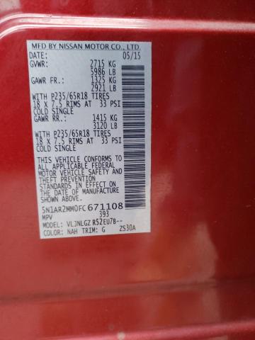Photo 10 from auction – 2015 NISSAN PATHFINDER with VIN 5N1AR2MM0FC671108
