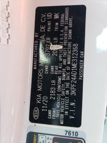 Photo 10 from auction – 2021 KIA FORTE FE with VIN 3KPF24AD1ME312368