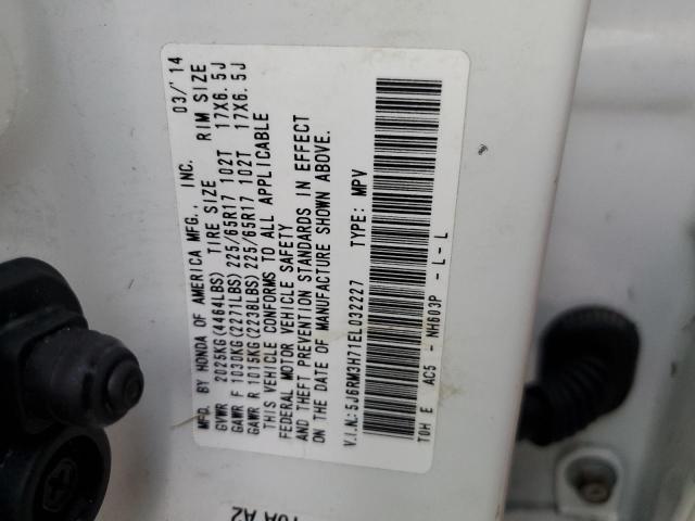 Photo 10 from auction – 2014 HONDA CR-V EXL with VIN 5J6RM3H71EL032227